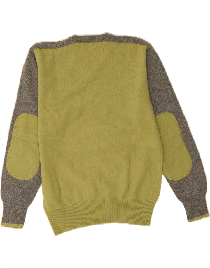 KAPPA Mens V-Neck Jumper Sweater Large Green Colourblock Wool Vintage Kappa and Second-Hand Kappa from Messina Hembry 