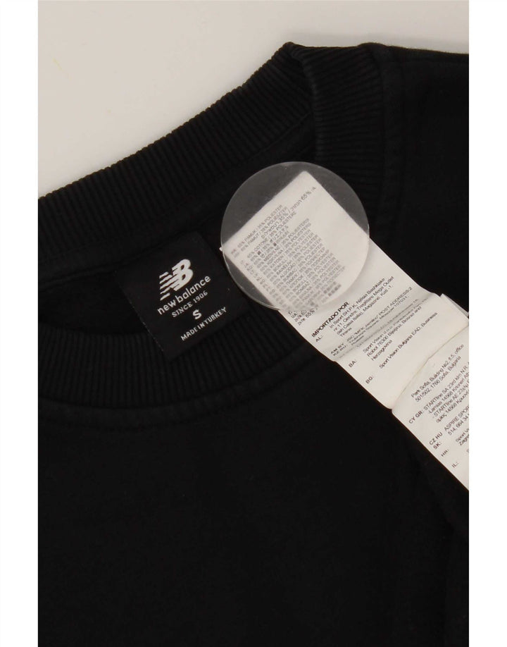 New Balance Mens Sweatshirt Jumper Small Black Striped Cotton
