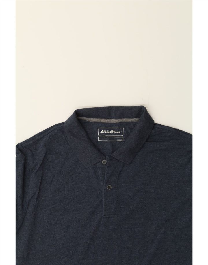 EDDIE BAUER Mens Polo Shirt Large Navy Blue Cotton Vintage Eddie Bauer and Second-Hand Eddie Bauer from Messina Hembry 