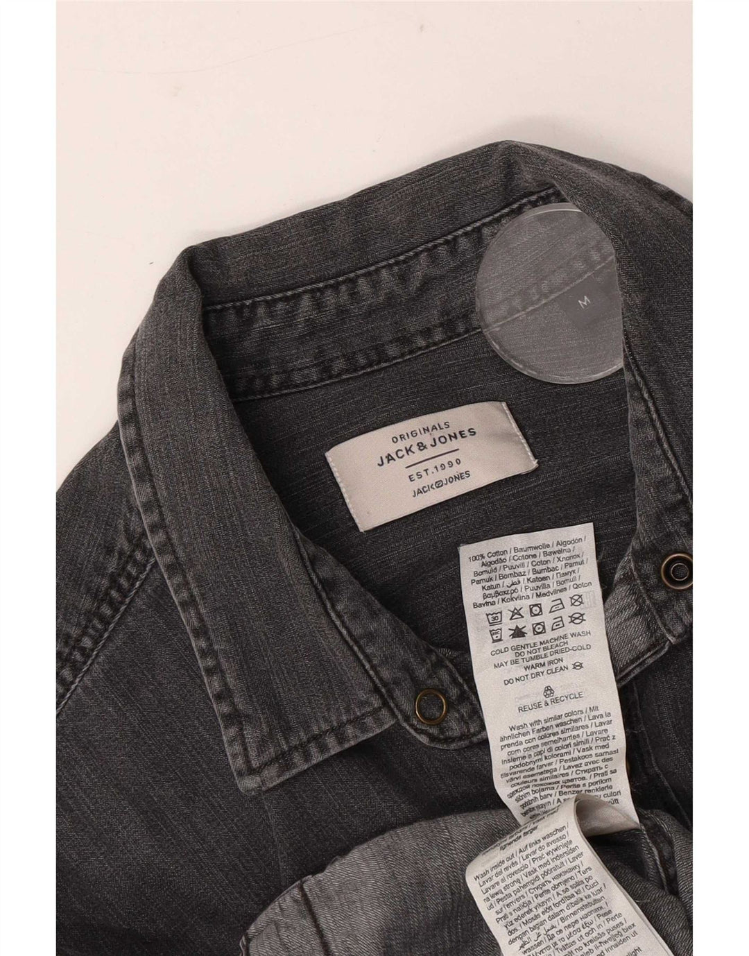 Jack & Jones Chemise En Jean Homme Gris Moyen Coton