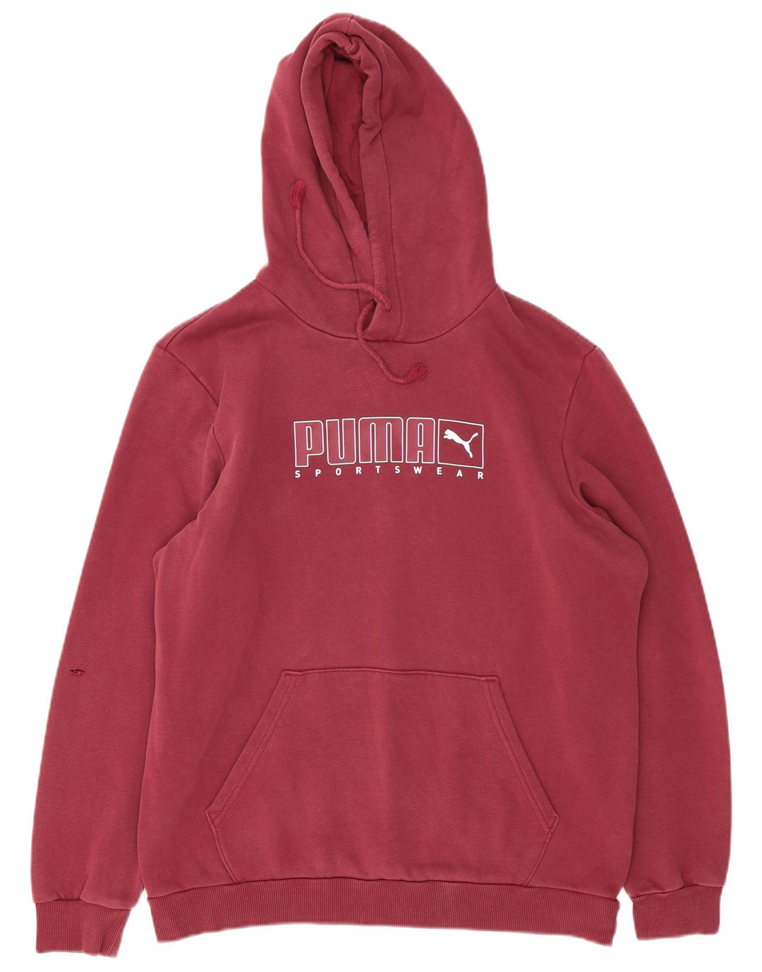 Puma Mens Graphic Hoodie Jumper Medium Burgundy