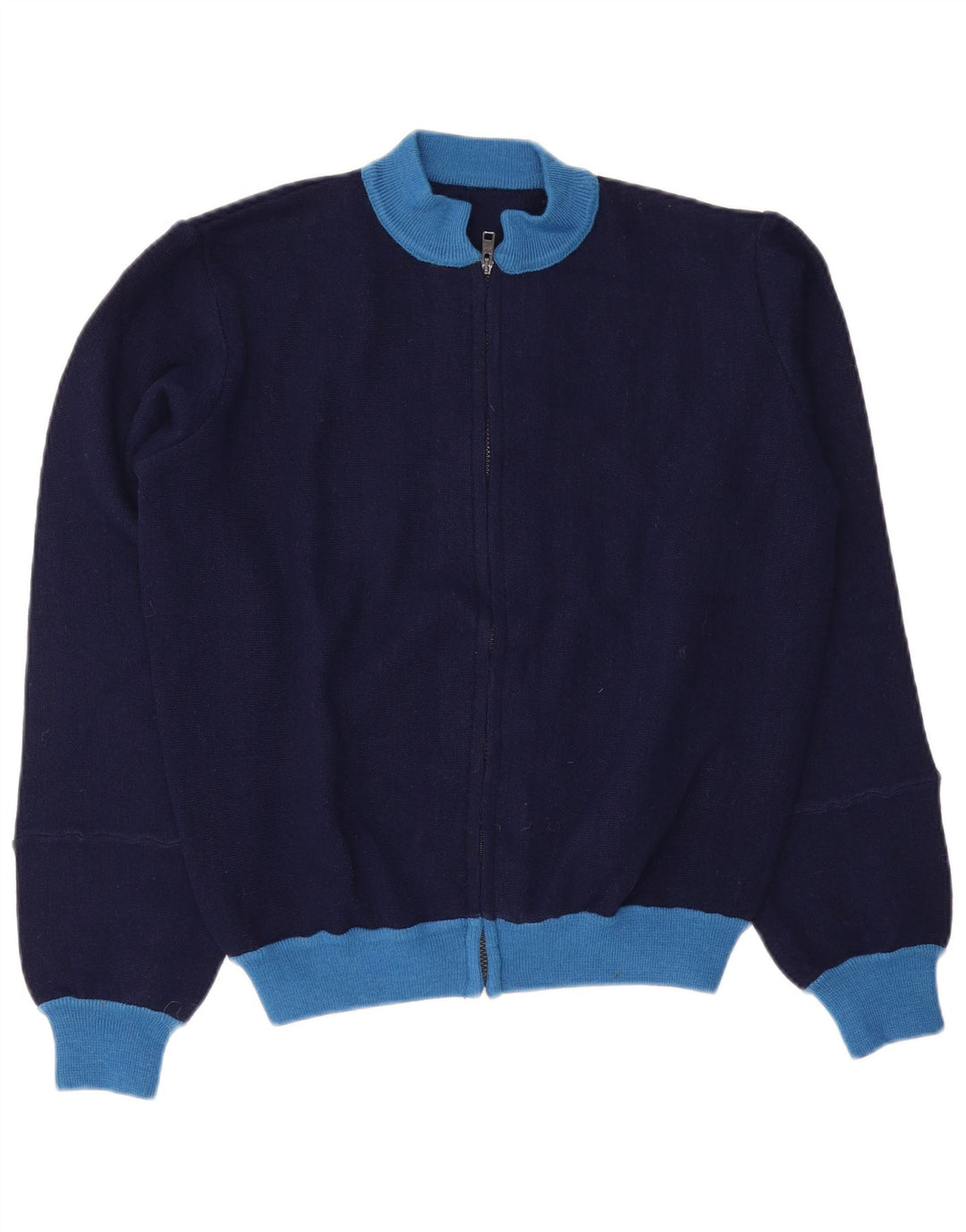 Giacca da ginnastica vintage da uomo piccola color block blu navy