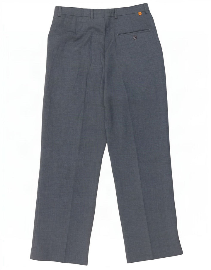 Farah Pantalon de costume à chevilles pour homme W32 L29 Bleu Polyester