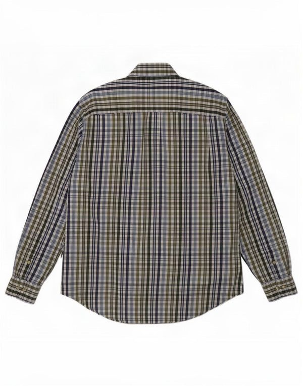 Burberry Mens Shirt Size 4 Large Green Check Cotton