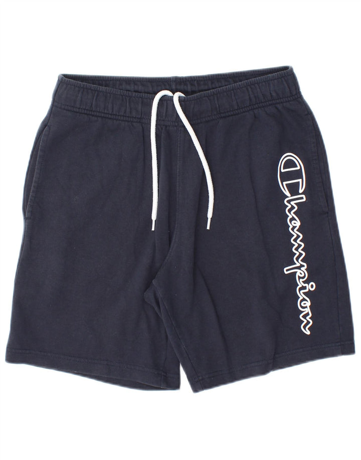 CHAMPION Mens Graphic Sport Shorts Medium  Navy Blue Cotton