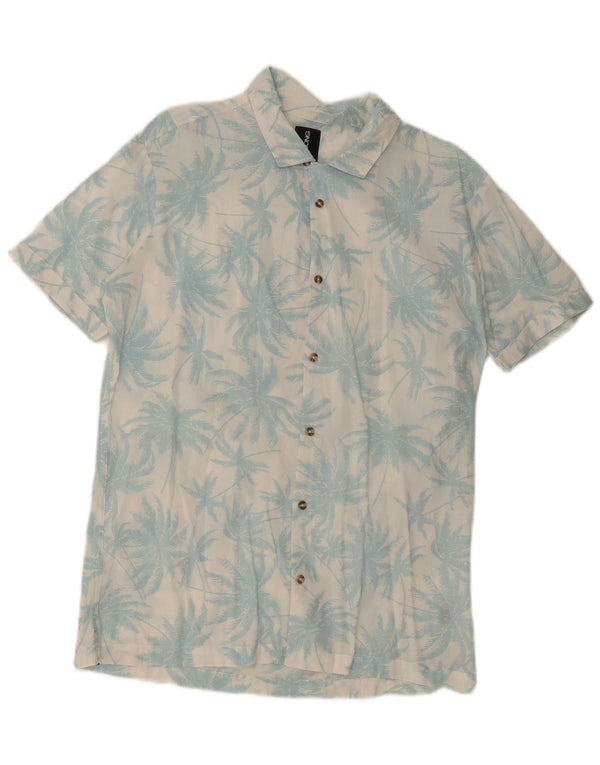Billabong Mens Short Sleeve Shirt Large White Floral Hawaiian