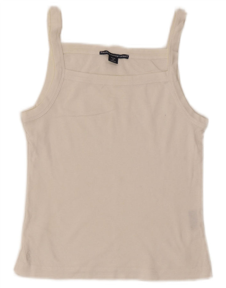Canottiera da donna Ralph Lauren UK 12 cotone bianco medio
