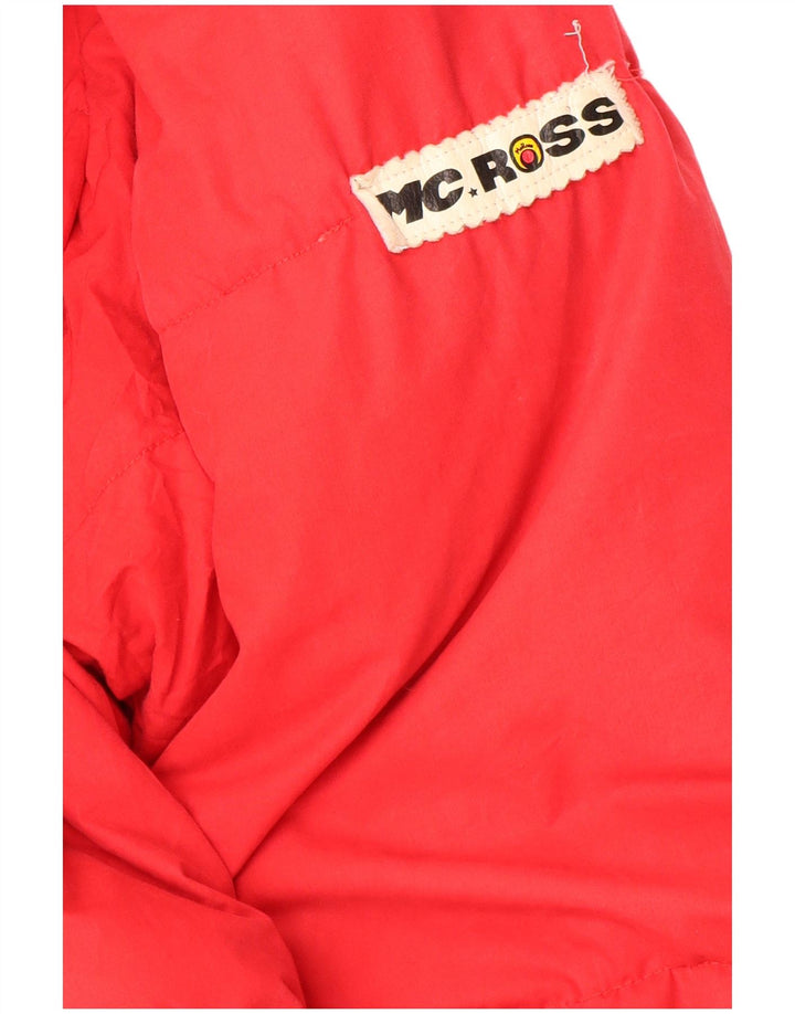 MC Ross Mens Hooded Padded Jacket UK 36 Small Red Cotton