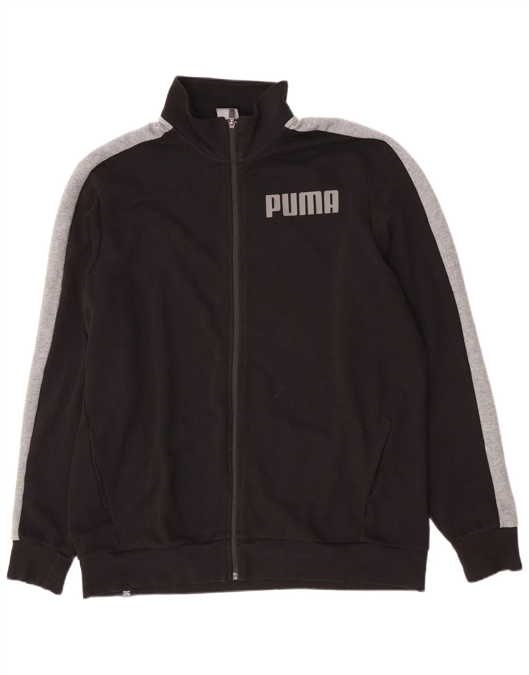 Puma Mens Graphic Tracksuit Top Jacket 2XL Black Colourblock Cotton
