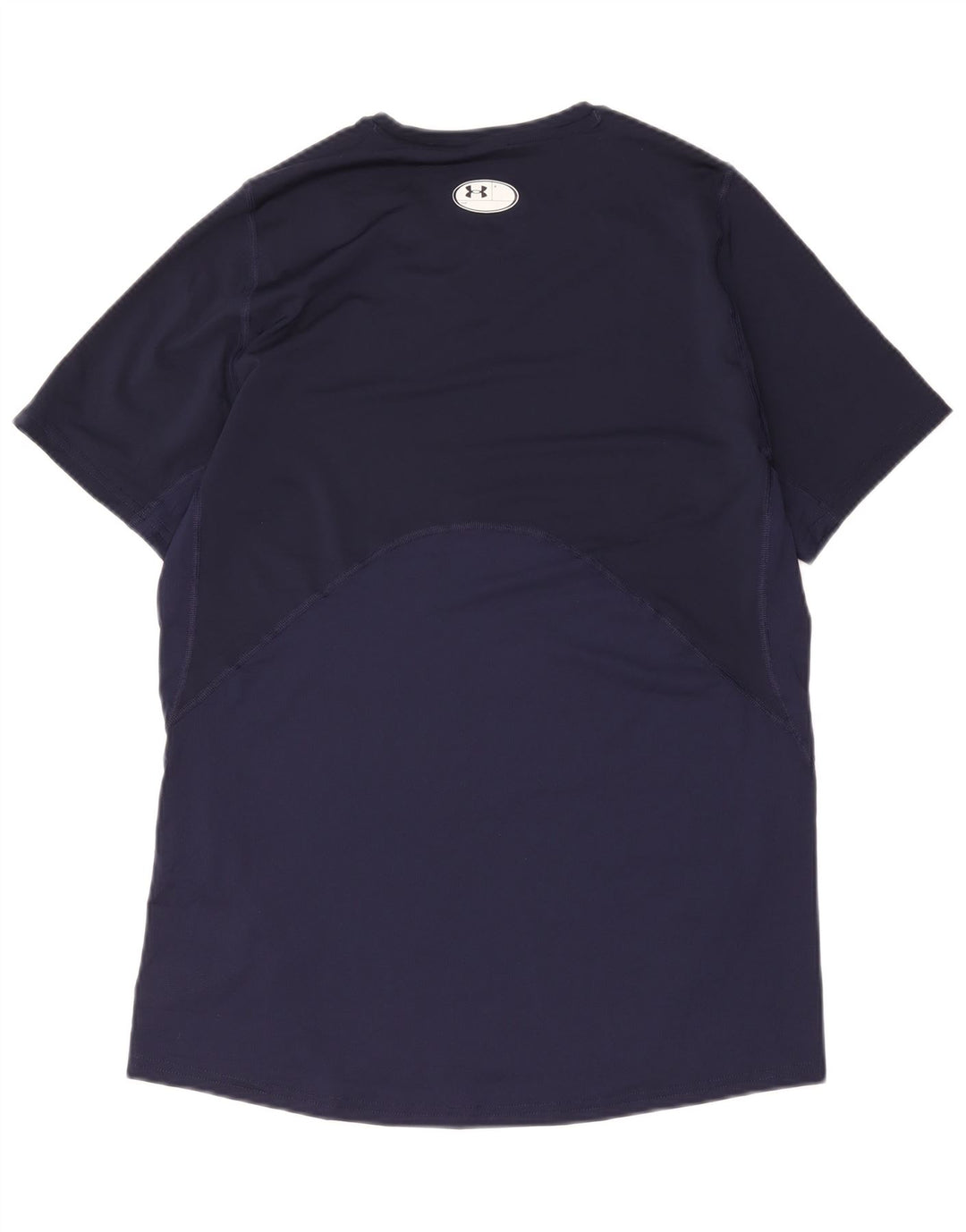 Under Armour Mens Heat Gear T-Shirt Top Large Navy Blue Polyester