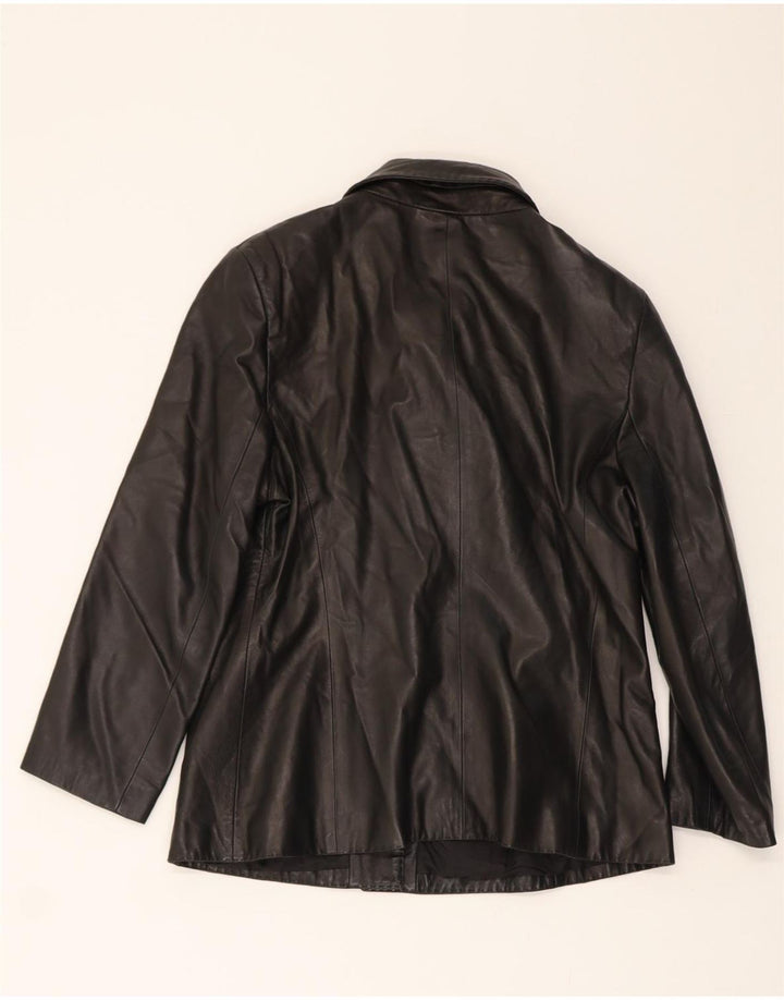 VINTAGE Womens Leather Jacket UK 14 Medium Black Vintage Vintage and Second-Hand Vintage from Messina Hembry 
