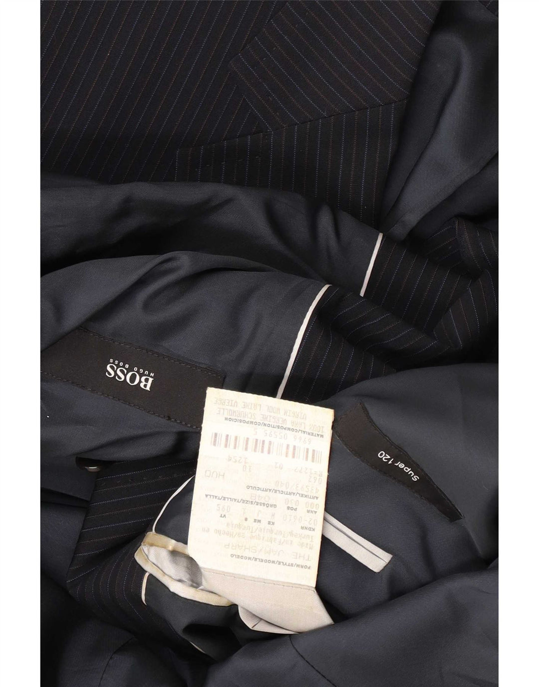 Blazer pentru bărbați Hugo Boss, cu 2 nasturi, EU 48 Medium, bleumarin, cu dungi