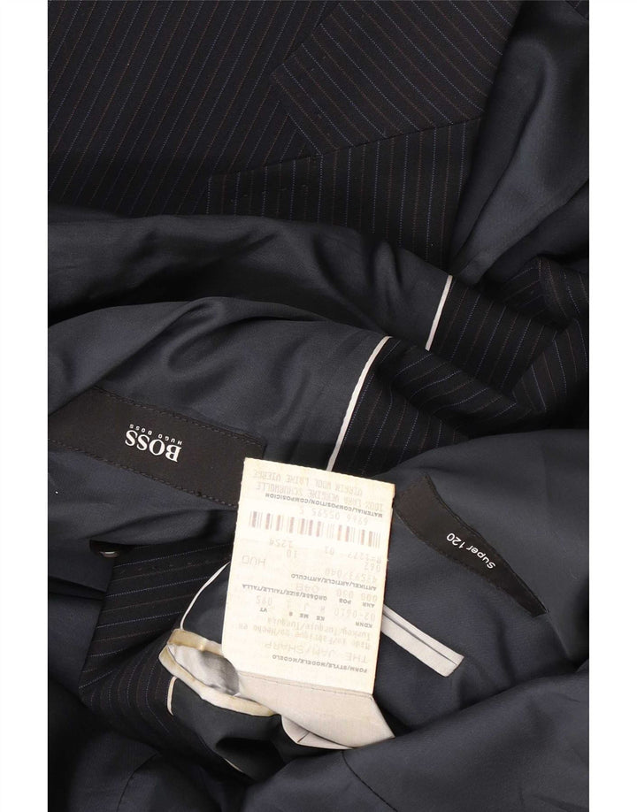 Blazer pentru bărbați Hugo Boss, cu 2 nasturi, EU 48 Medium, bleumarin, cu dungi