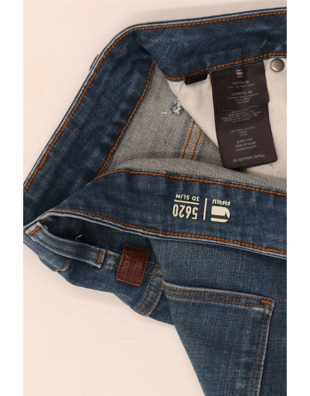 G-Star Mens 3D Arc Slim Jeans W28 L32 Blue Cotton