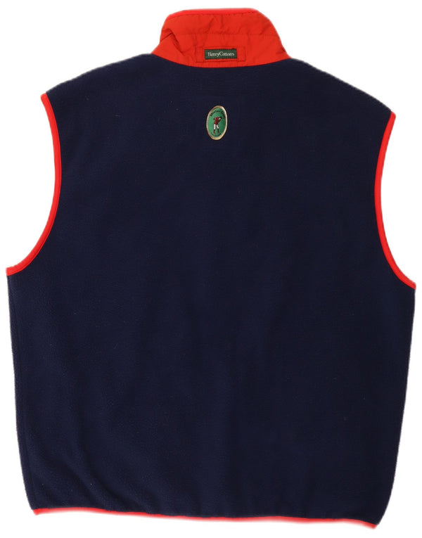 Henry Cottons Chaleco polar para hombre UK 40 Large Azul marino Colorblock Poliéster