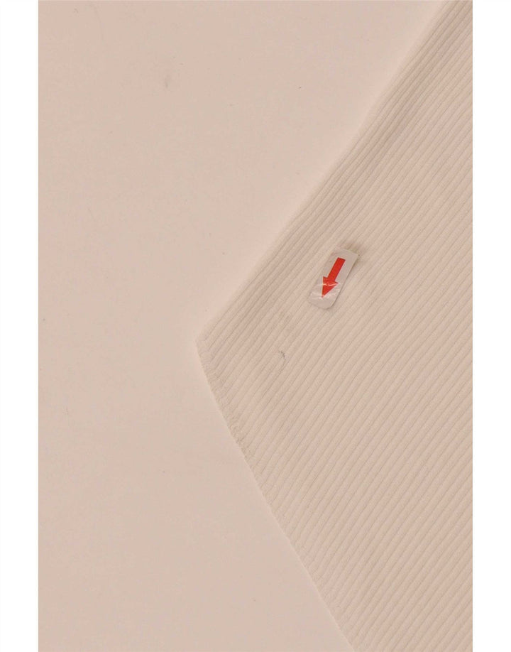 Zara Womens One Shoulder Top UK 12 Medium White Viscose