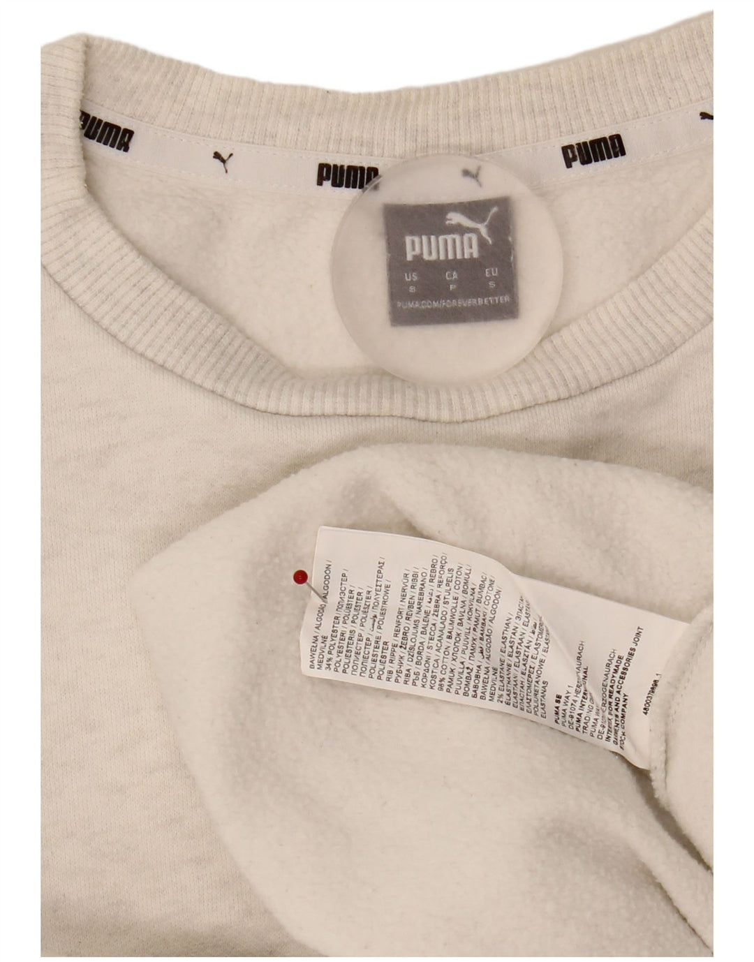 Puma Womens Graphic Oversized Sweatshirt Jumper UK 10 Small Grey Cotton