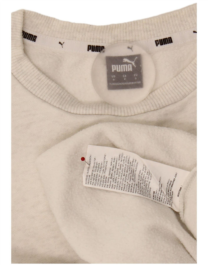 Puma Womens Graphic Oversized Sweatshirt Jumper UK 10 Small Grey Cotton
