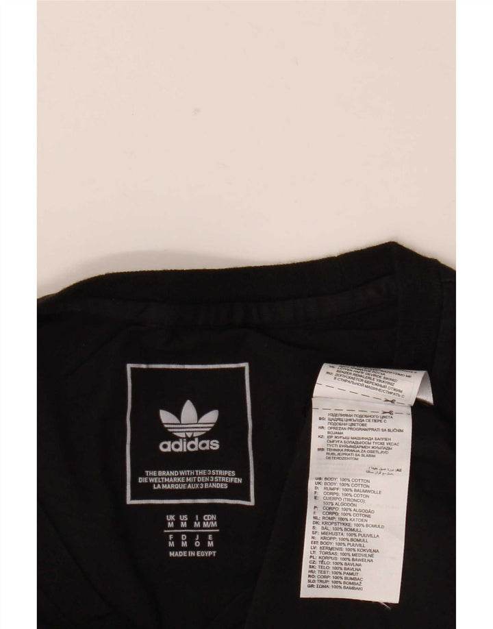 Adidas Herre T-Shirt Top Medium Sort Bomuld