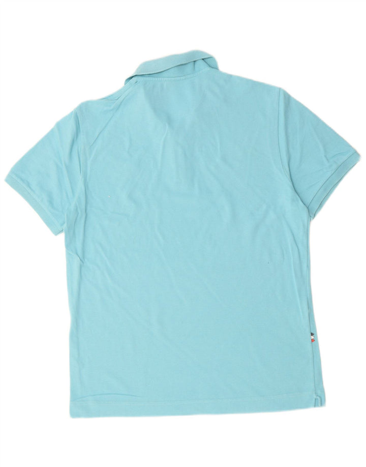 LACOSTE Mens Polo Shirt Size 4 Medium Blue Cotton