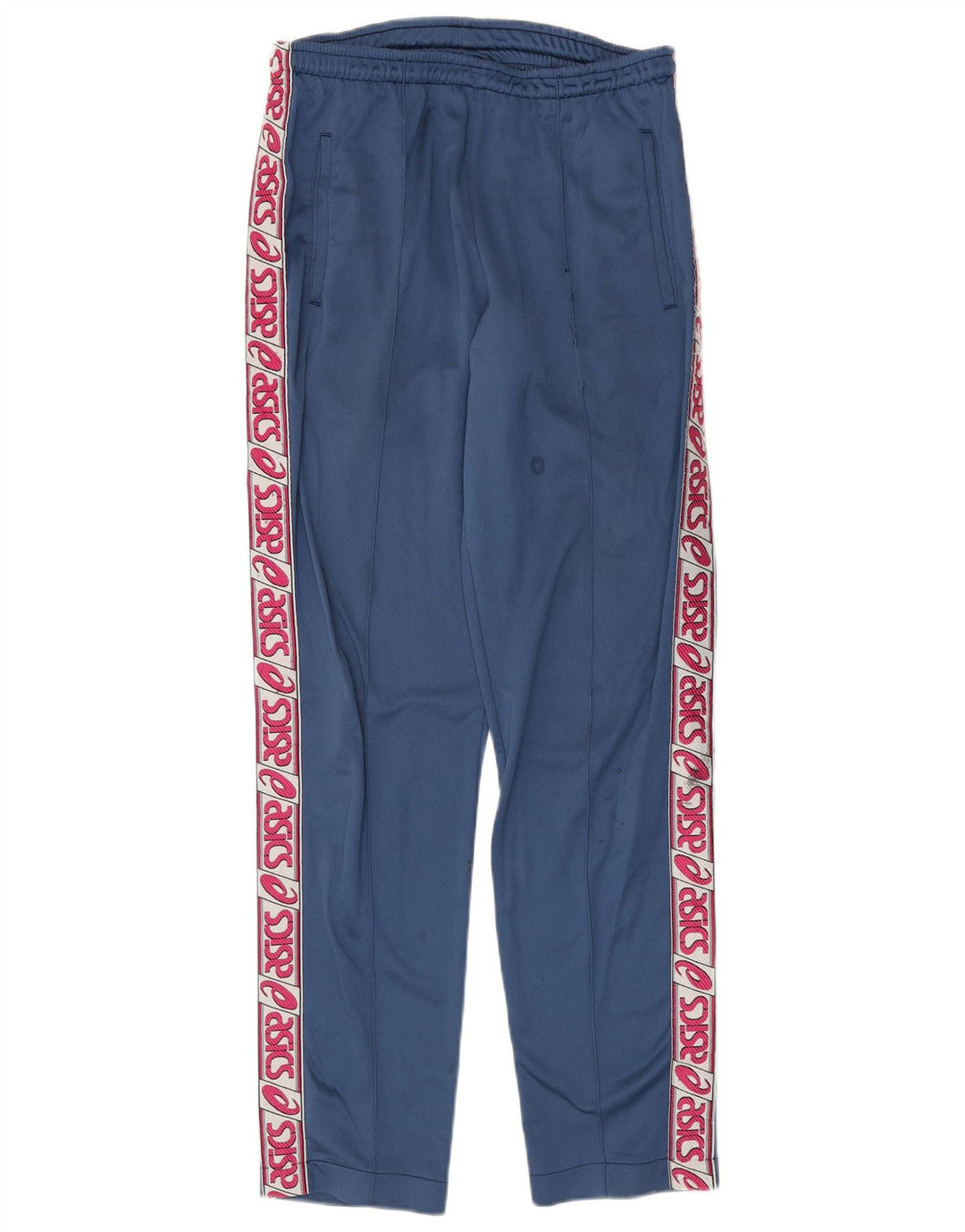 Asics Mens Graphic Tracksuit Trousers Medium Blue Colourblock Polyamide
