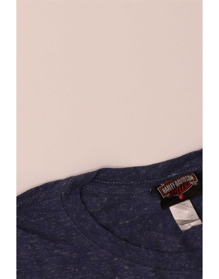 Harley Davidson Womens Graphic Top Long Sleeve UK 14 Large Navy Blue