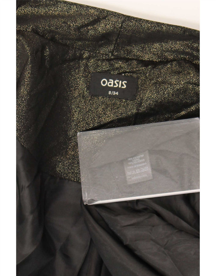 Oasis Veste blazer ouverte à manches 3/4 pour femme UK 8 Small Kaki Polyester
