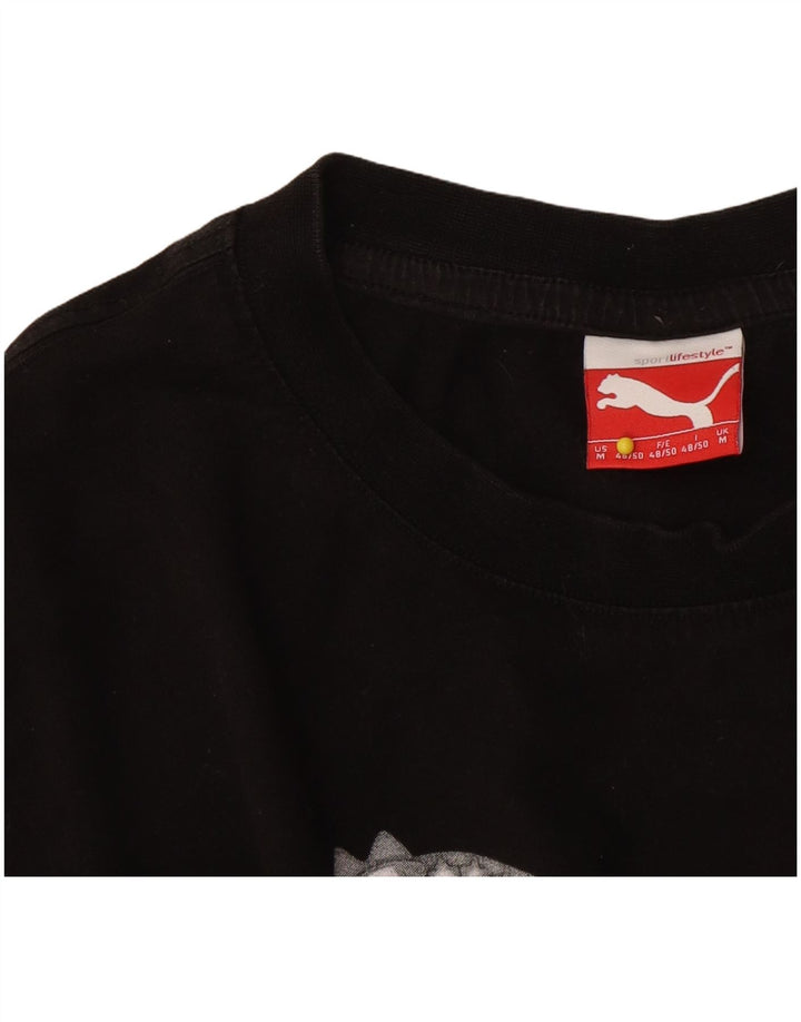 Puma Herre grafisk T-shirt Top Medium Sort Colourblock
