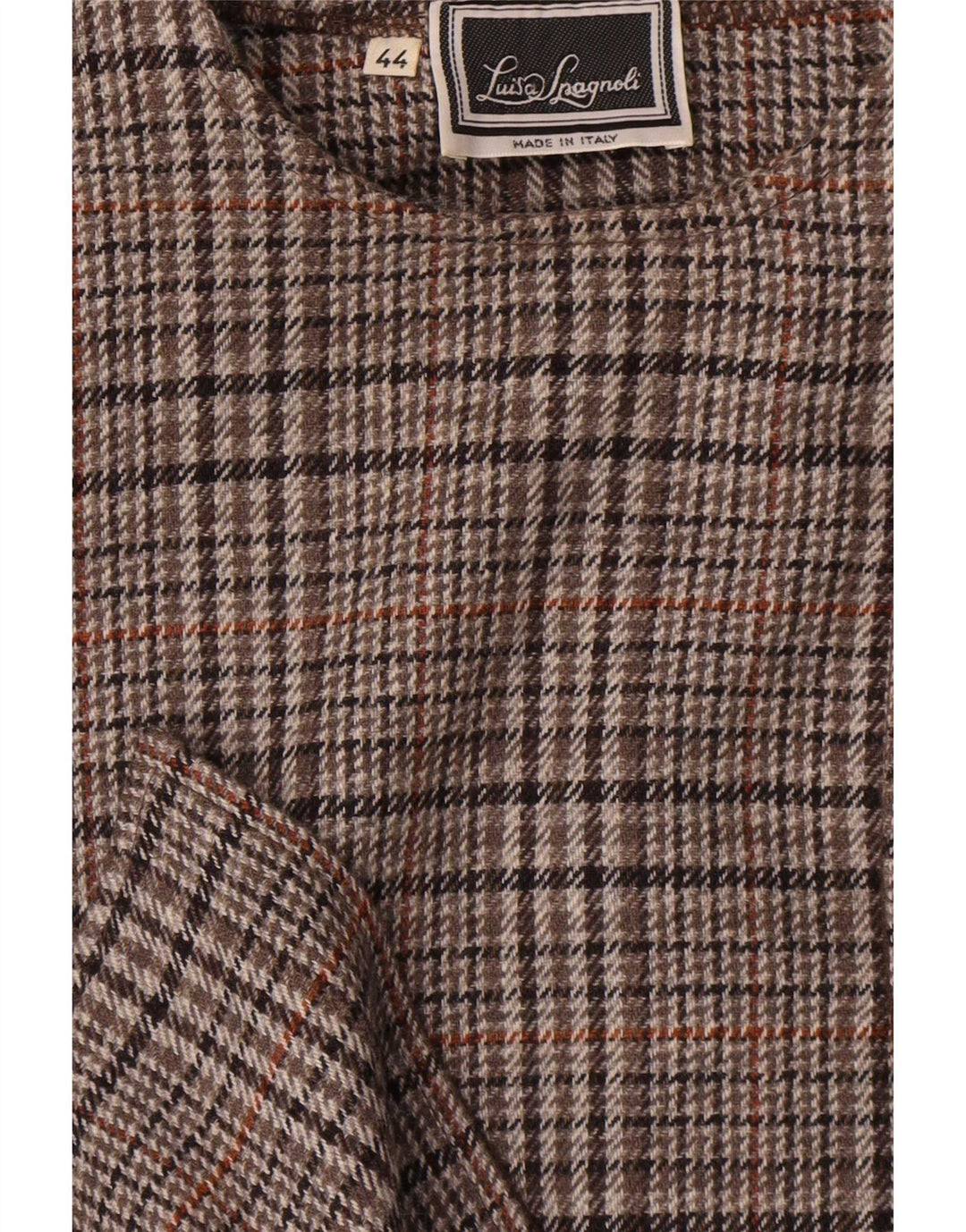 Luisa Spagnoli Womens 2 Button Blazer Jacket IT 44 Medium Brown Check Wool