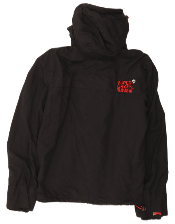 Superdry Womens Graphic Hooded Windjacke UK 14 Mittelschwarzes Nylon