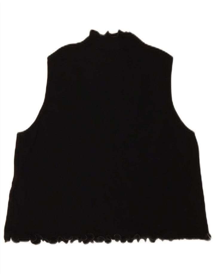 ZARA Womens Crop Vest Tank Top UK 12 Medium Black Viscose
