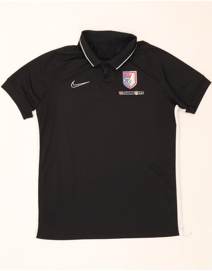 NIKE Mens Graphic Polo Shirt XL Black Colourblock Polyester