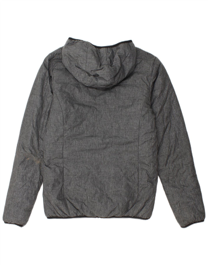 Ellesse Dame Oversized Hætte Vendbar Polstret Jakke UK 10 Lille Grå