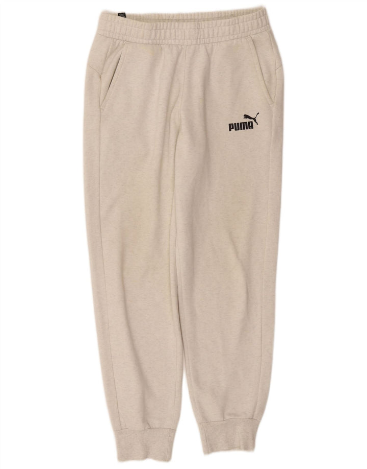 Puma Mens Tracksuit Trousers Joggers Medium White Cotton