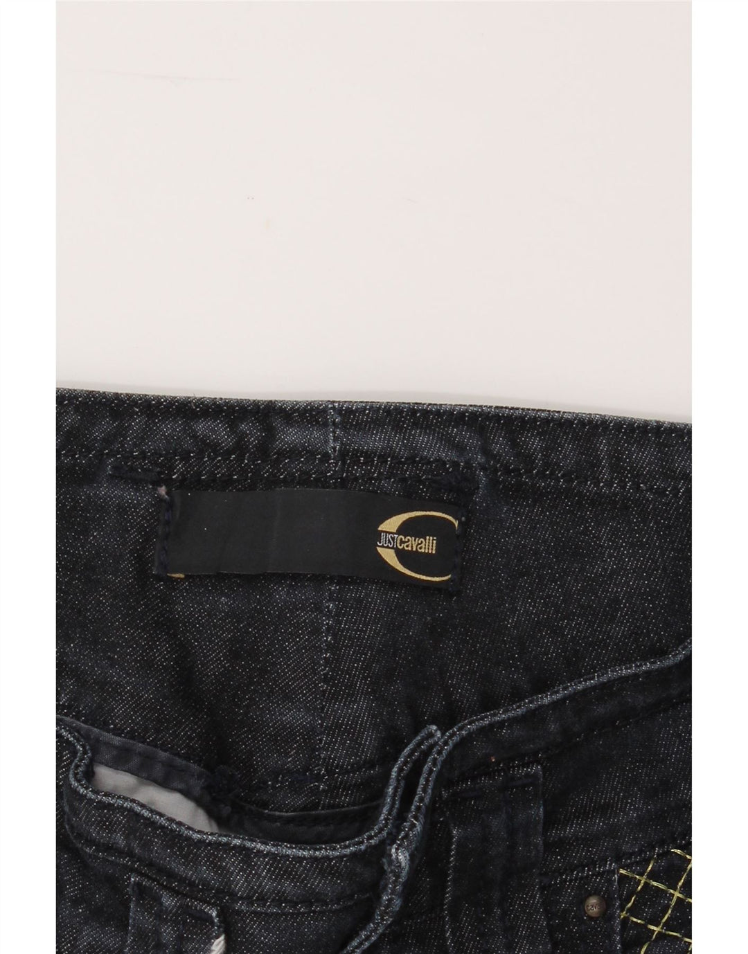JUST CAVALLI Womens Straight Jeans W30 L30 Navy Blue Designer Vintage Just Cavalli and Second-Hand Just Cavalli from Messina Hembry 