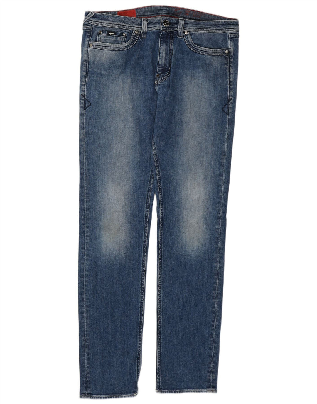 Gas Mens Slim Jeans W36 L34 Blue Cotton