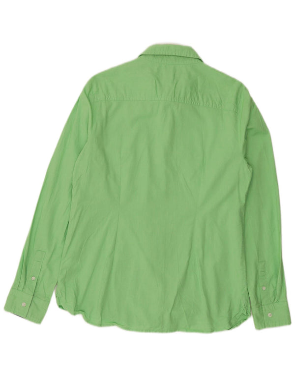 Tommy Hilfiger Damen-Hemd mit klassischer Passform, UK 14, mittelgrüne Baumwolle