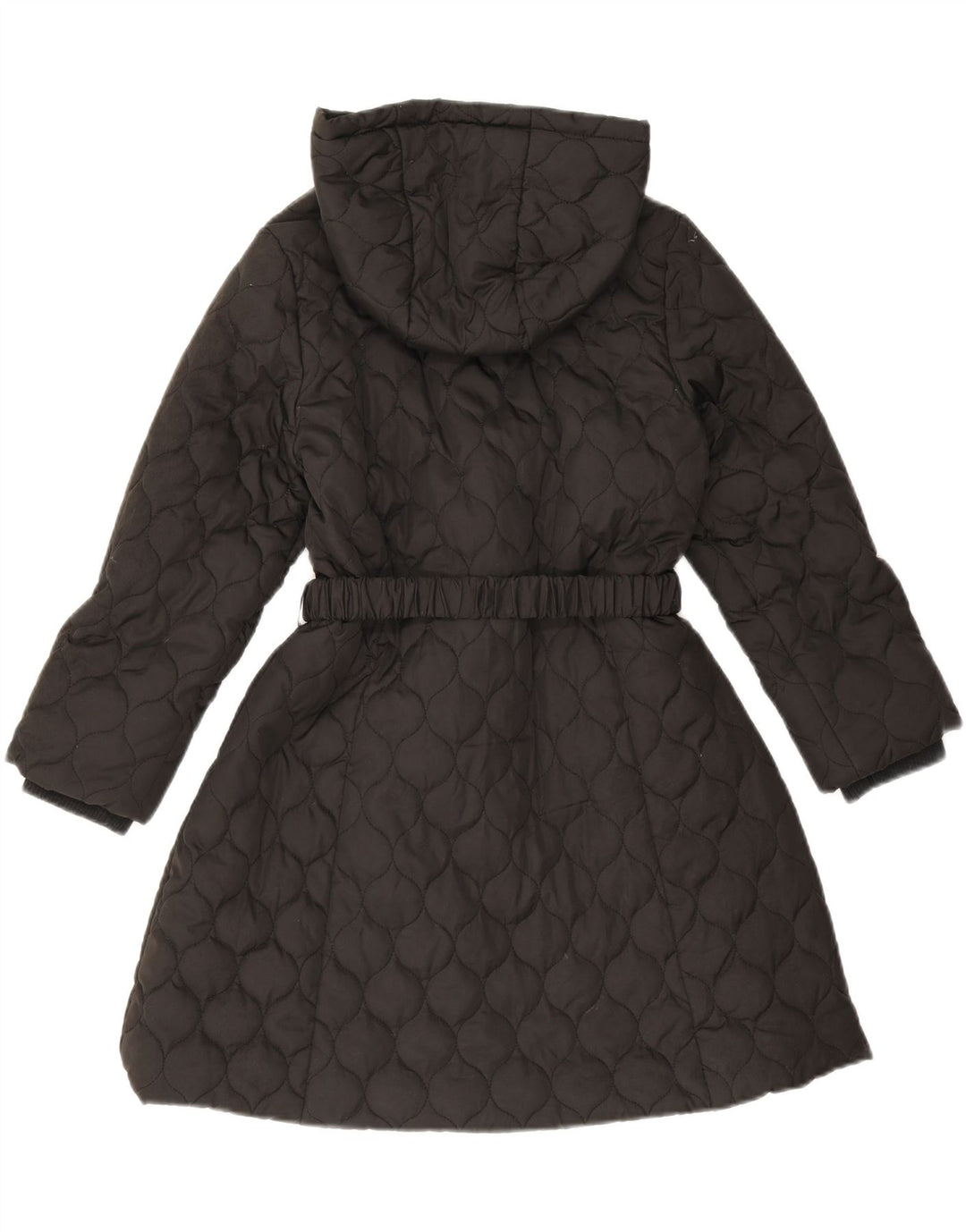 Monsoon Girls Hooded Quilted Overcoat 9-10 Years Black Polyester