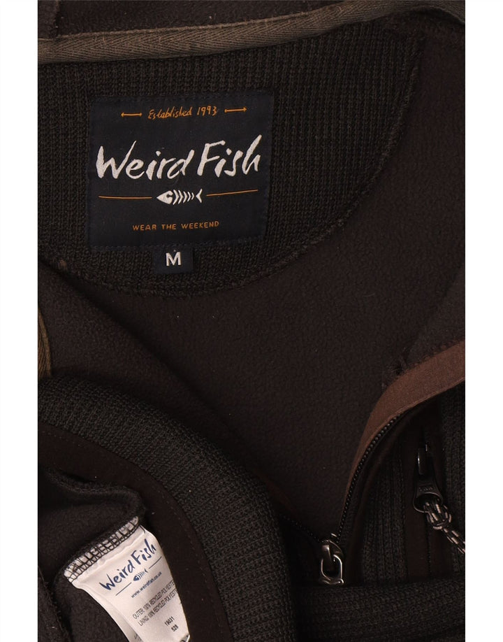 Weird Fish Herre lynlås hættetrøje mellem sort polyester