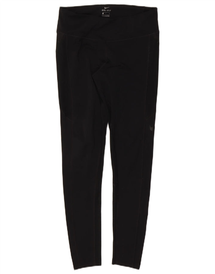 Nike Womens Dri Fit Leggings UK 14 Large Black Polyester
