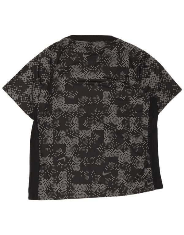 Nike Mens Dri Fit Slim T-Shirt Top XL Black Geometric Polyester