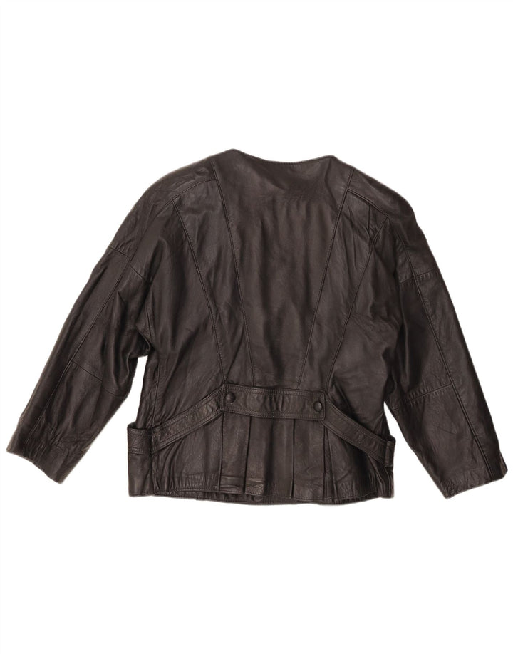 Vintage Womens Leather Jacket UK 10 Small Black