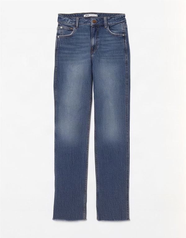 Zara Womens Straight Jeans EU 38 Small W28 L26 Blue Cotton