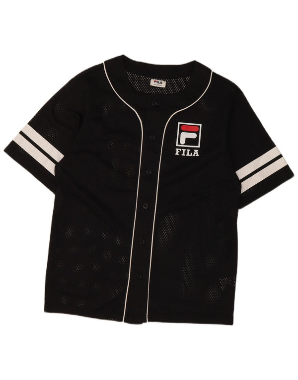 Fila Mens Graphic Jersey Top Small Black Colourblock Polyester