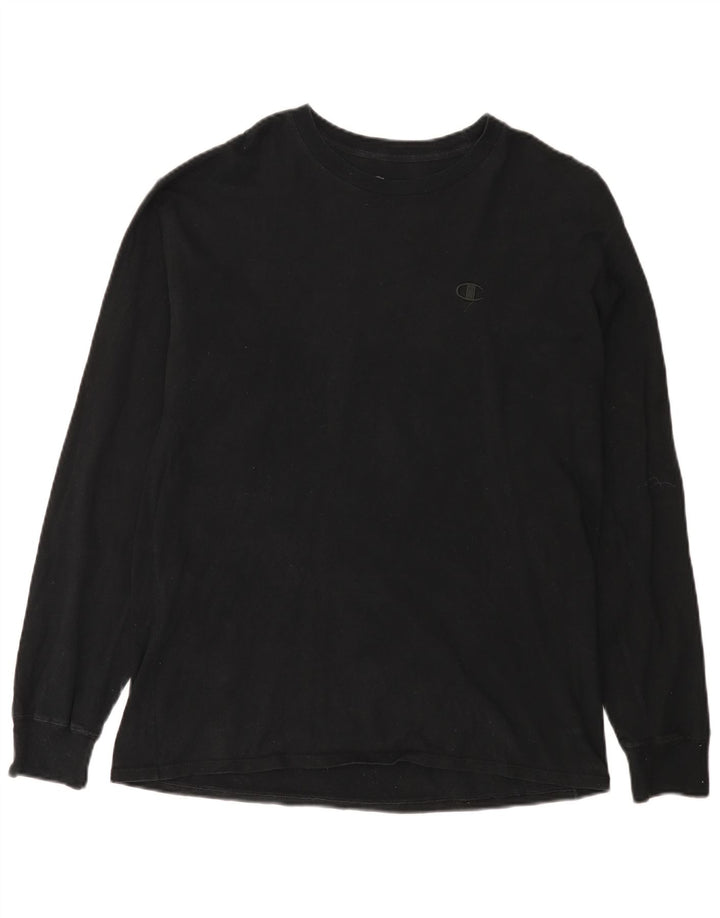Champion Hombres Top Manga Larga Grande Negro