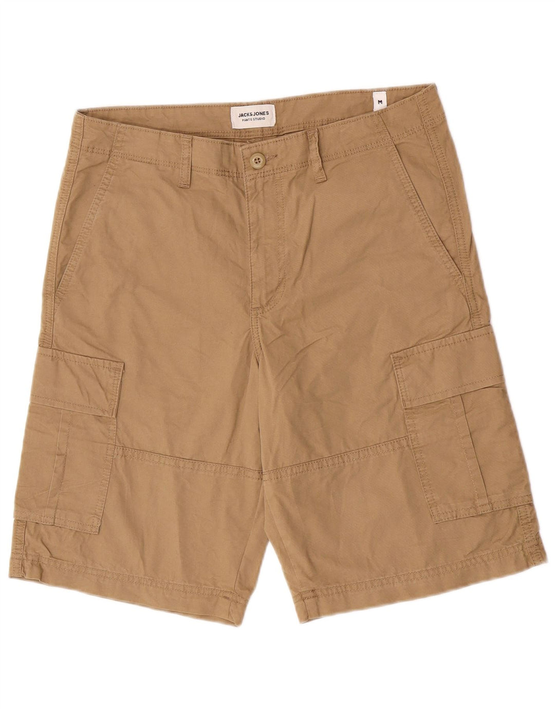 Jack & Jones Mens Cargo Shorts Medium W32  Beige Cotton