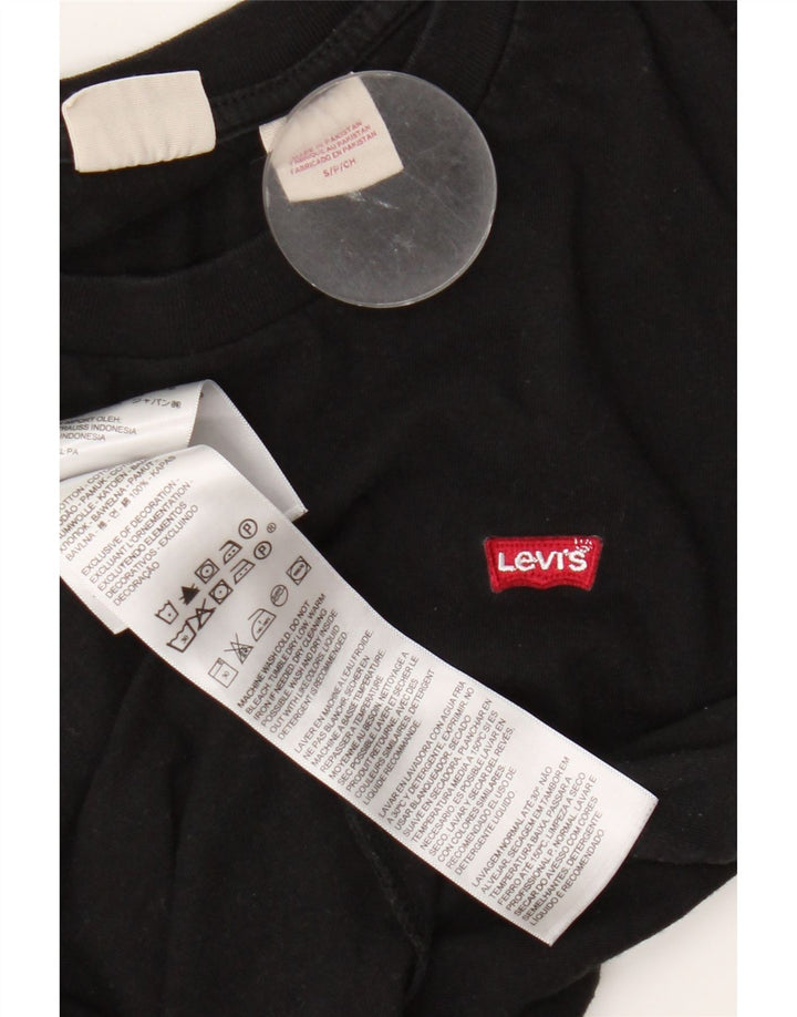 Levi's Womens T-Shirt Top UK 10 Small Black Cotton
