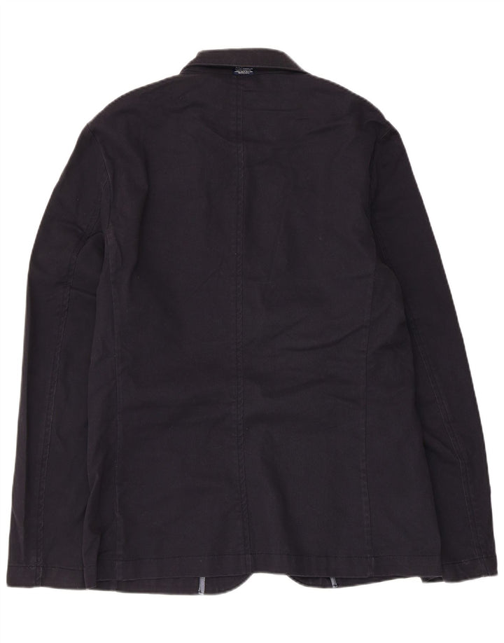 Superdry Mens 2 Button Blazer Jacket UK 40 Large Navy Blue Cotton