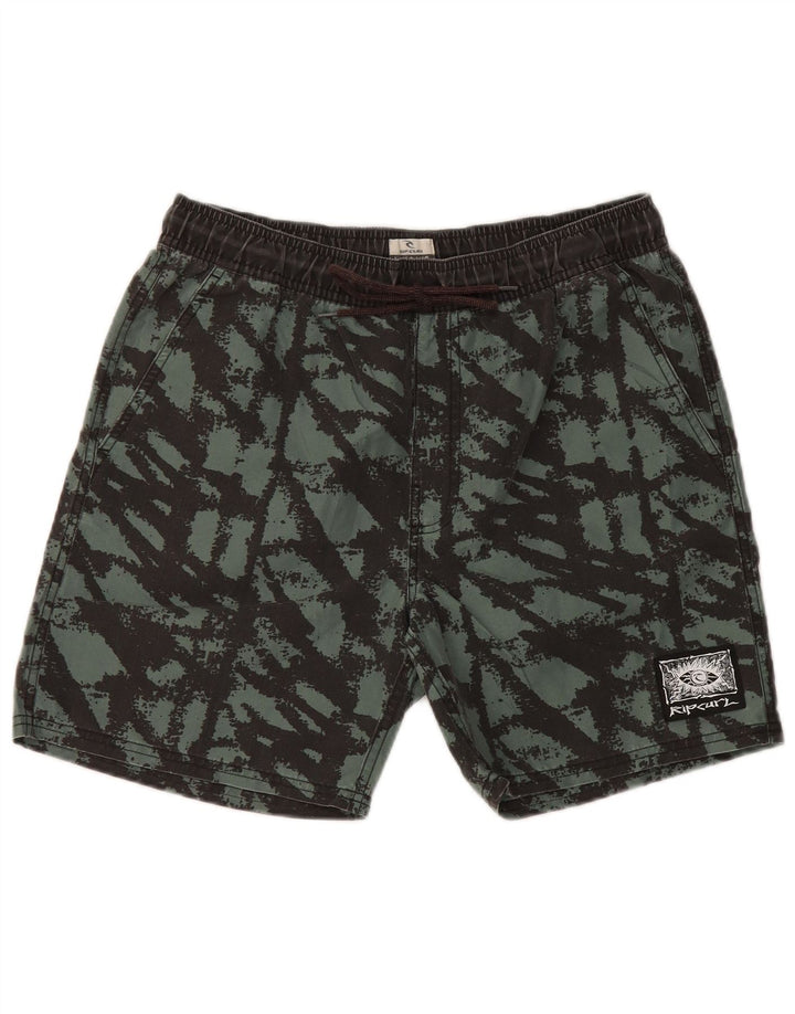 RIP CURL Pantaloncini da bagno da uomo con motivo astratto piccoli in poliestere verde