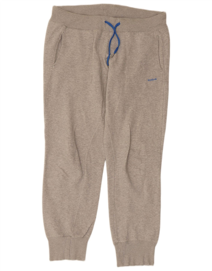 REEBOK Mens Tracksuit Trousers Joggers Large  Grey Cotton
